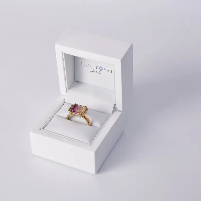 Złoty pierścionek z ametrynem Złoty pierścionek z ametrynem